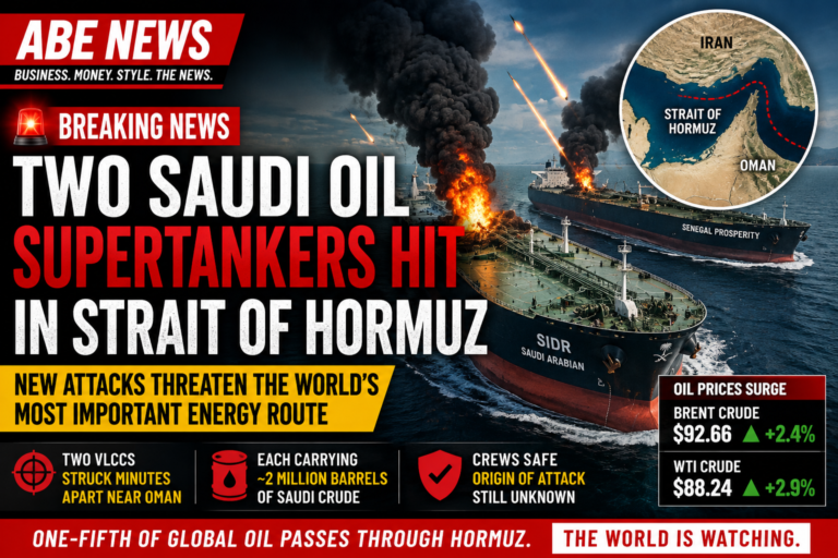 Two Saudi Oil Supertankers Hit in Strait of Hormuz — New Attacks Threaten the World’s Most Important Energy Route