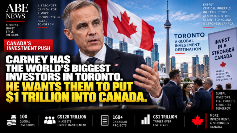 Carney Has the World’s Biggest Investors in Toronto. He Wants Them to Put $1 Trillion Into Canada.