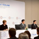 IMF officials at the 2026 Annual Meetings discussing the global economic outlook