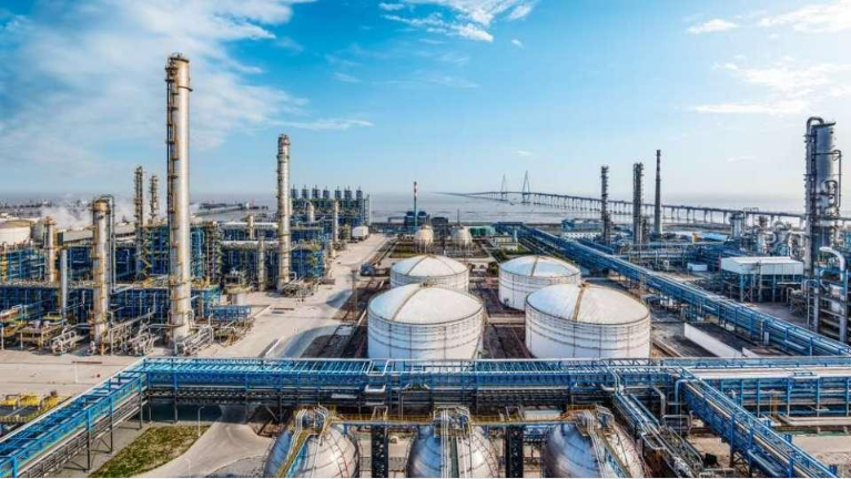 Aerial view of the Dangote oil refinery complex in Lagos State, Nigeria.
