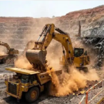 Workers at the Damang gold mine near Abosso, Ghana.