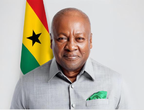 Ghanaian President John Dramani Mahama speaking about industrial development and mineral processing.