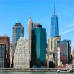 Financial District skyscrapers along the Manhattan waterfront in New York City.