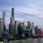 Modern skyscrapers in Shanghai's financial district, China